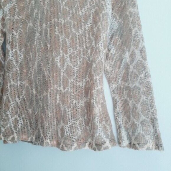 Made in Italy | Leopard Pattern Wool & Mohair Blend Light Top Sz M - Picture 4 of 13